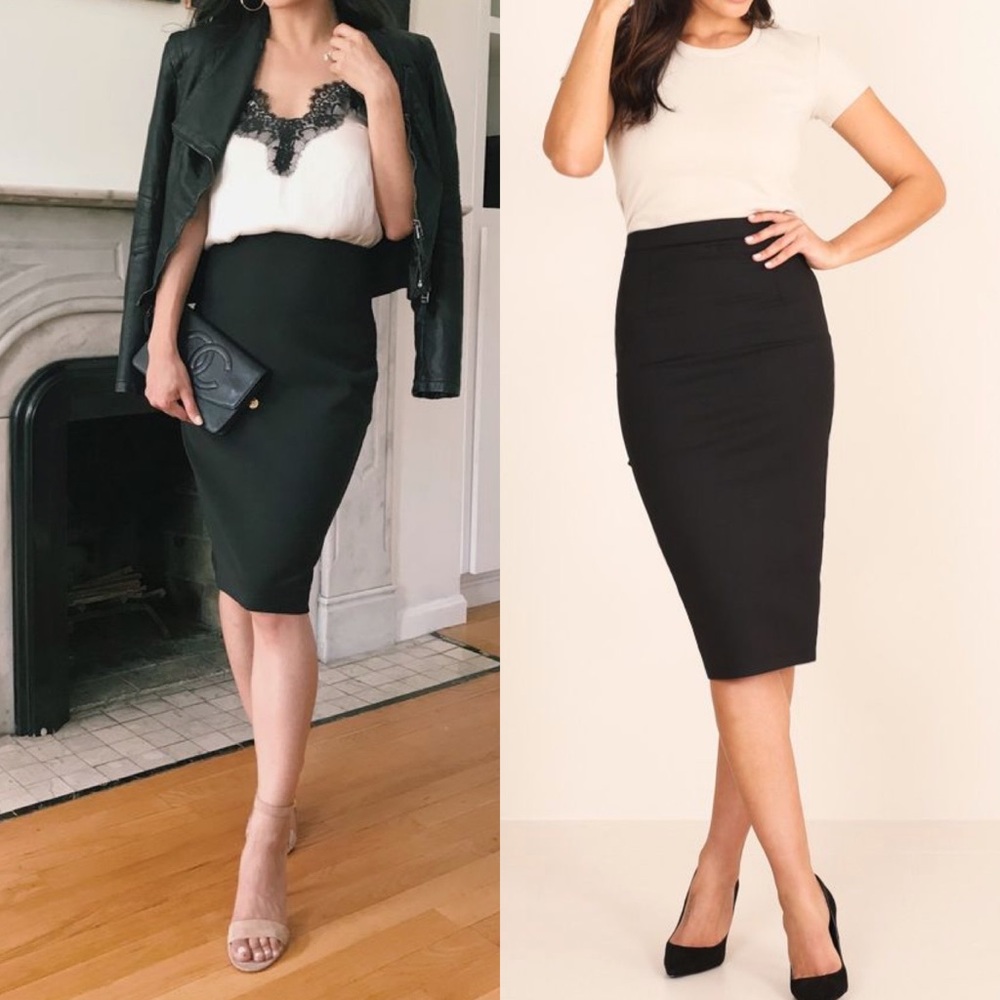 Black knit pencil skirt ✏️